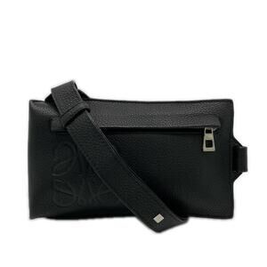 LOEWE Soft Grain Calf Vertical T-Pocket Body Bag C500P02X02 Shoulder Black Le...